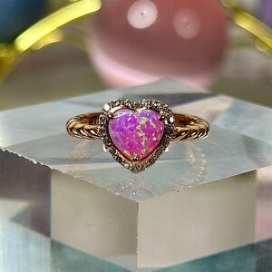 Japanese Opal Rose Gold Plated Ring on 925 size 8 💞🧡💞